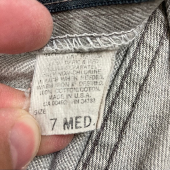 LEE Women’s Cut Off Shorts Gray Union Made VINTAGE 100% Cotton Size 7 MED - Picture 4 of 13